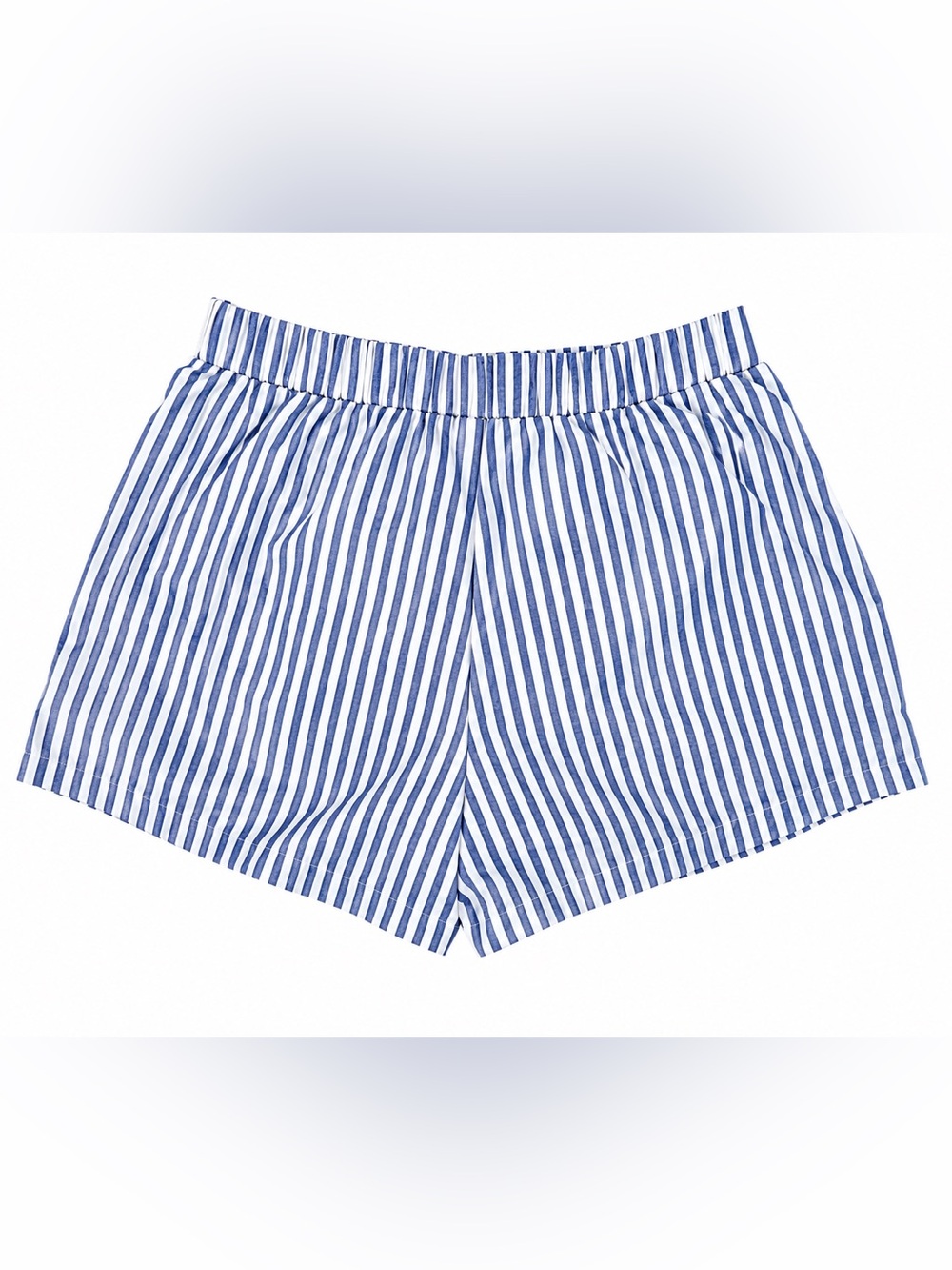 Women’s Blue & White Striped Pull On Shorts Size XL Elastic Waist Casual - Picture 2 of 3